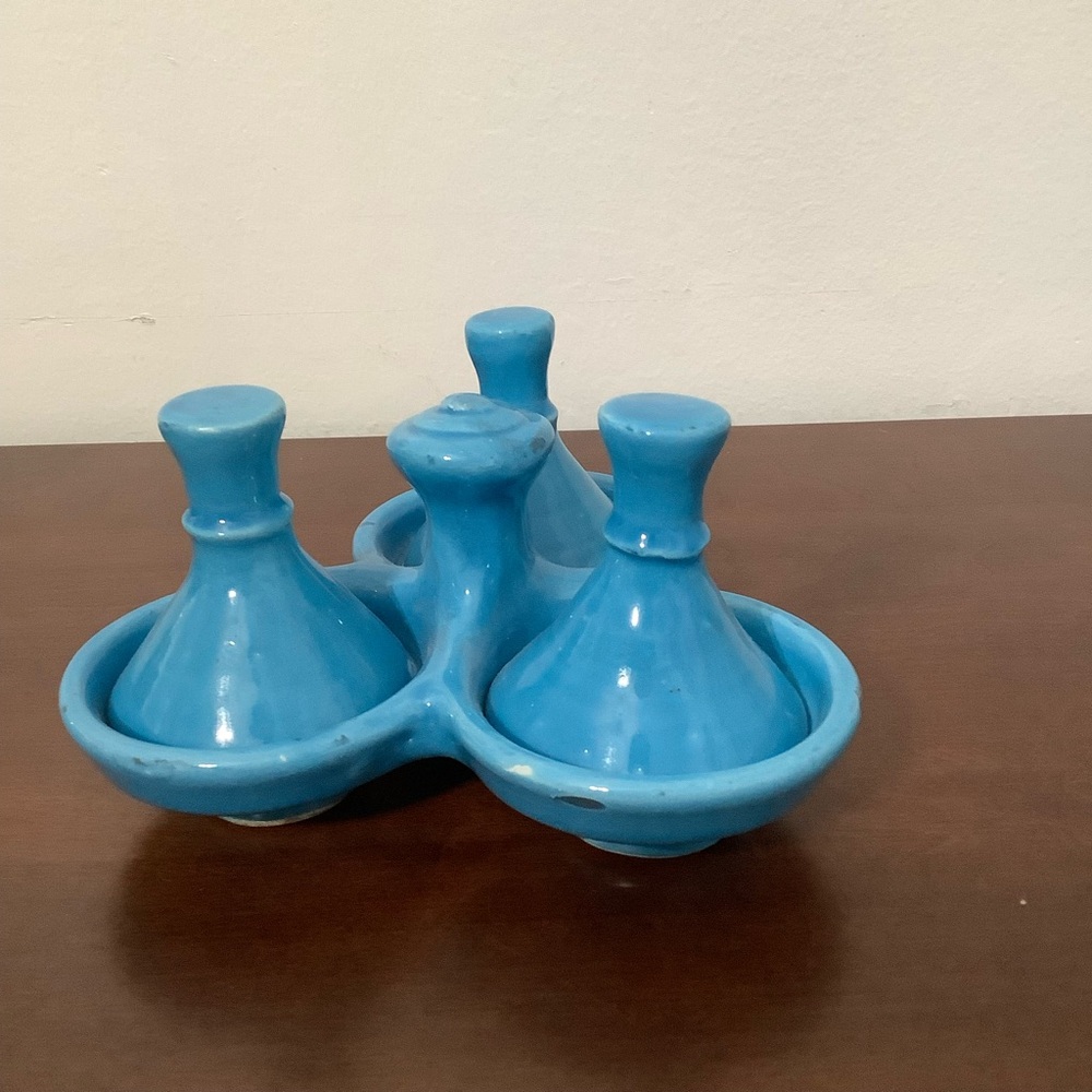 Tagine Handmade Moroccan Turquoise Ceramic Small Conical Server (B202)